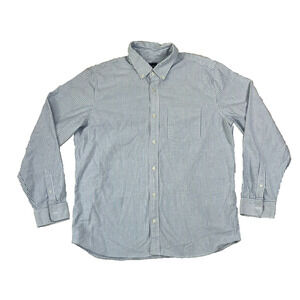 GAP Oxford Shirt Mens XL Standard Fit Stretch Button Down Blue Candy Striped